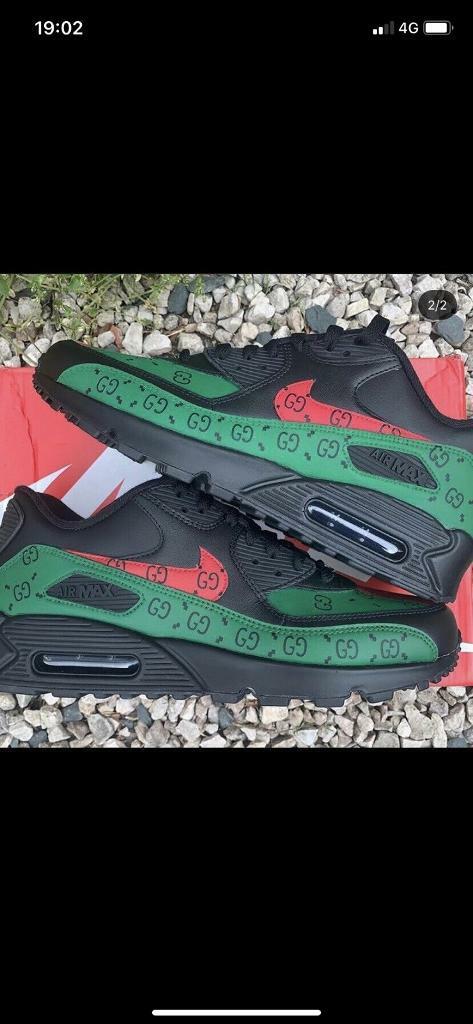 ***GENUINE NIKE AIR MAX 90 SIZE 9*** GUCCI CUSTOM | in Leicester, Leicestershire | Gumtree